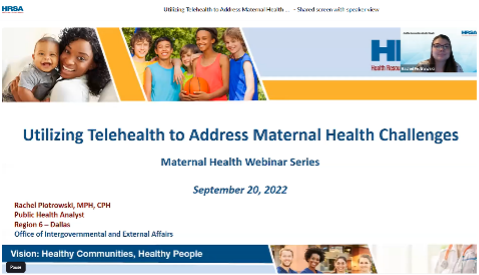 Utilizing Telehealth to address maternal challenges webinar thumbnail image.
