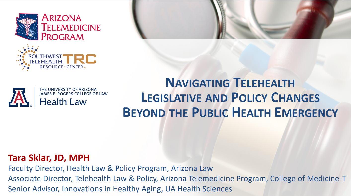 Navigating Telehealth Legislative and Policy Changes Beyond The Public Health Emergency with logo in background