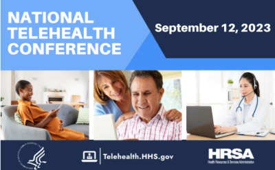 National Telehealth Conference 2023 flyer with event details.